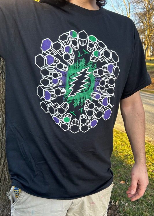 Grateful Dead Themed, Hand Printed Shirt.