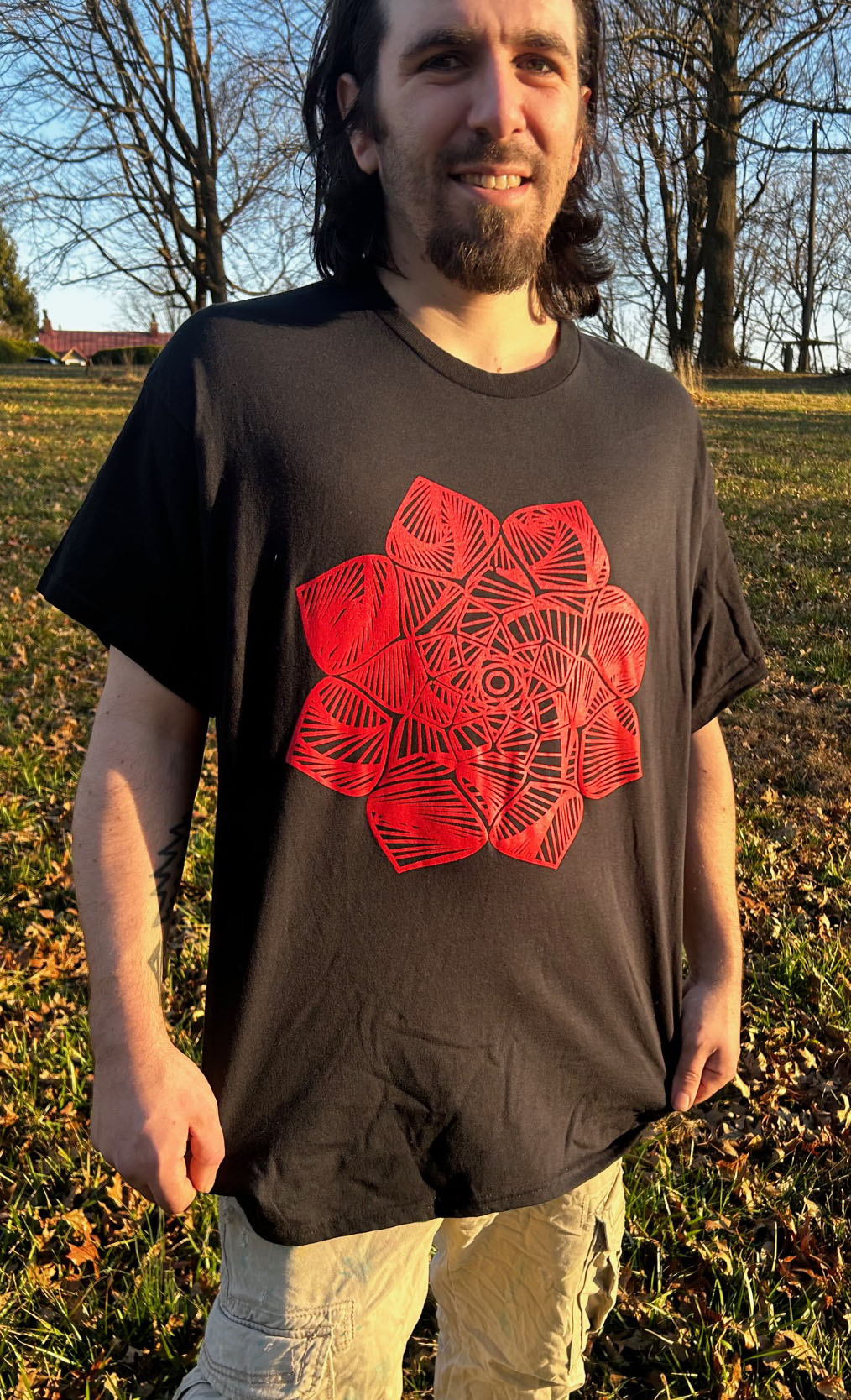 Trippy Red Spiral - Short sleeve shirt