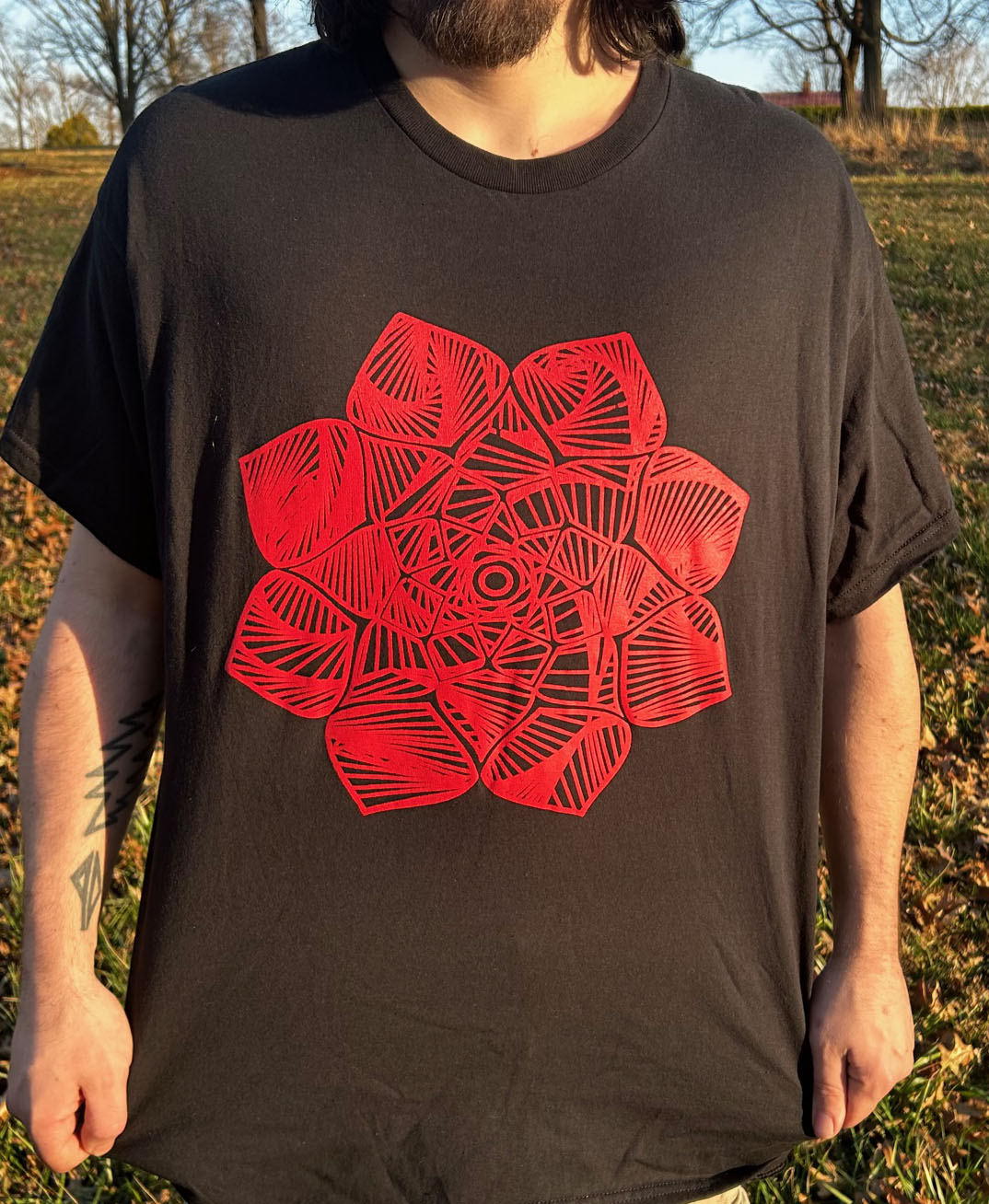 Trippy Red Spiral - Short sleeve shirt